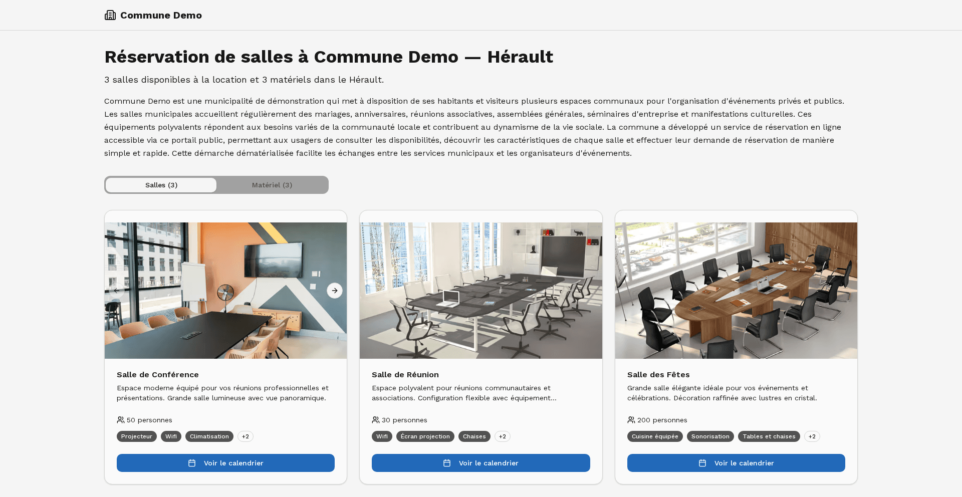 Portail habitant de réservation des salles municipales